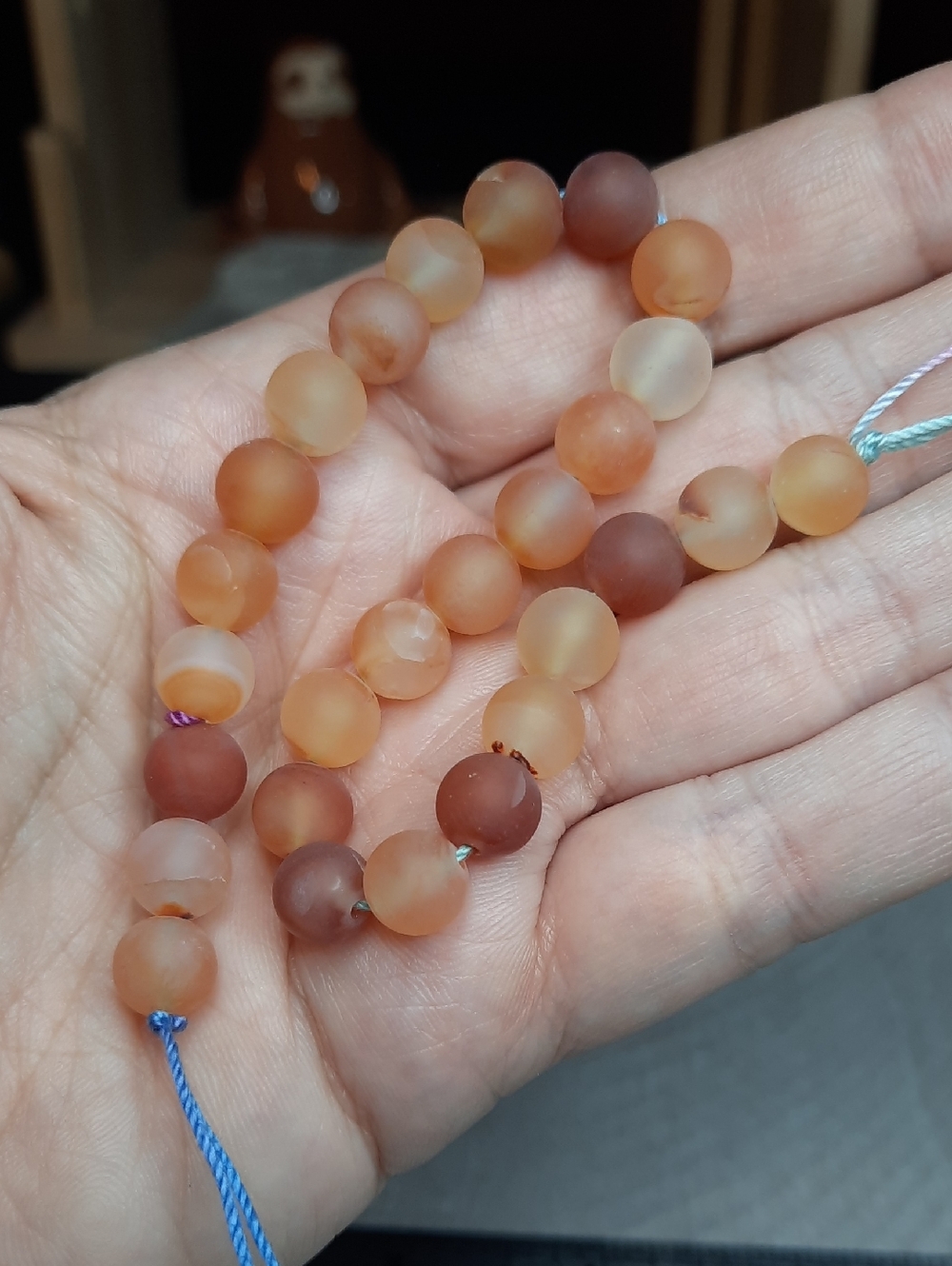 #3- 8mm Matte Carnelian Round Bead 8-inch Strand